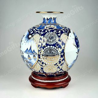 Bình hút lộc vẽ vàng tiểu cảnh  