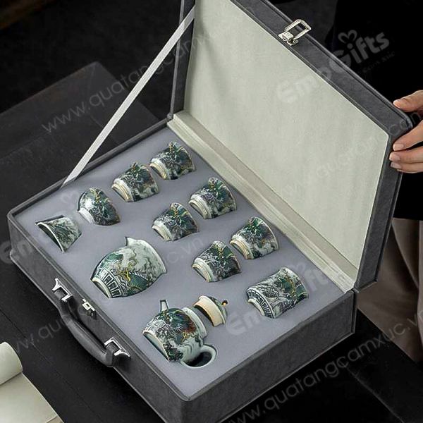 Bộ Trà Vân Long Mạ Bạc